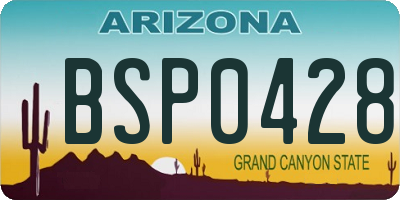 AZ license plate BSP0428