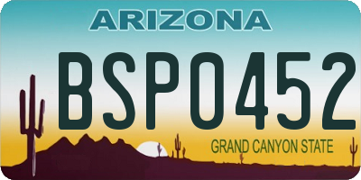 AZ license plate BSP0452