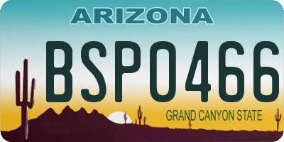 AZ license plate BSP0466