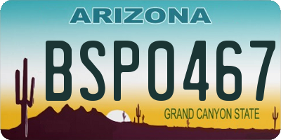 AZ license plate BSP0467