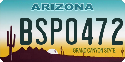 AZ license plate BSP0472
