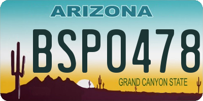 AZ license plate BSP0478