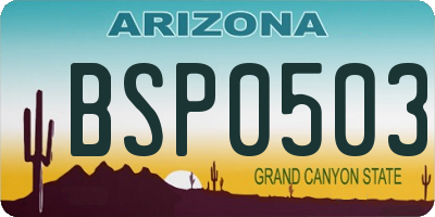 AZ license plate BSP0503