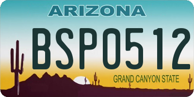 AZ license plate BSP0512