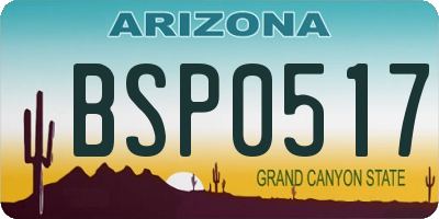 AZ license plate BSP0517