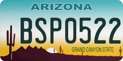 AZ license plate BSP0522