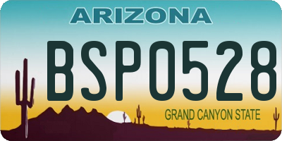 AZ license plate BSP0528
