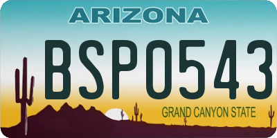 AZ license plate BSP0543