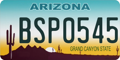 AZ license plate BSP0545
