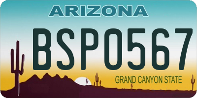 AZ license plate BSP0567