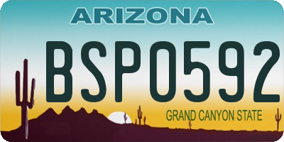 AZ license plate BSP0592