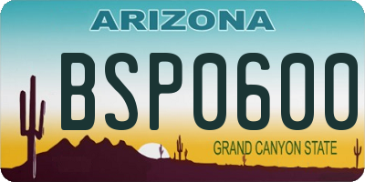 AZ license plate BSP0600