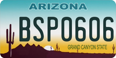 AZ license plate BSP0606