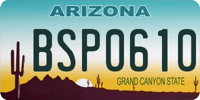 AZ license plate BSP0610