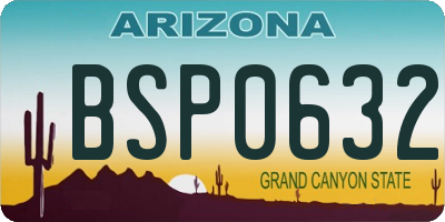 AZ license plate BSP0632