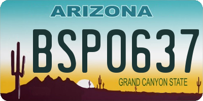 AZ license plate BSP0637