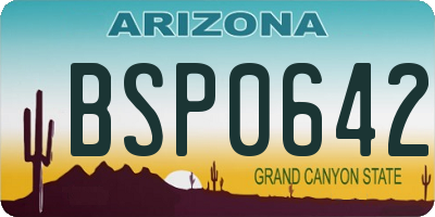 AZ license plate BSP0642