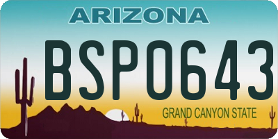 AZ license plate BSP0643