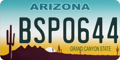 AZ license plate BSP0644