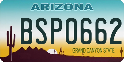 AZ license plate BSP0662