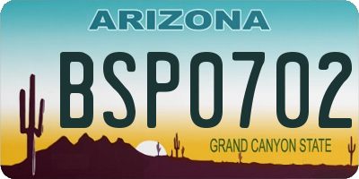 AZ license plate BSP0702