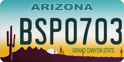 AZ license plate BSP0703