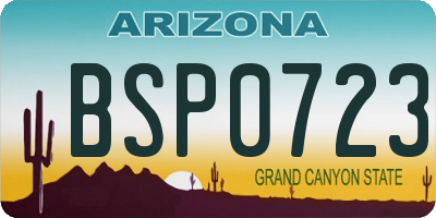AZ license plate BSP0723