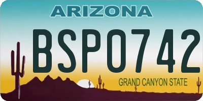 AZ license plate BSP0742