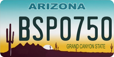AZ license plate BSP0750