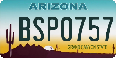 AZ license plate BSP0757