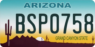 AZ license plate BSP0758