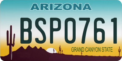 AZ license plate BSP0761