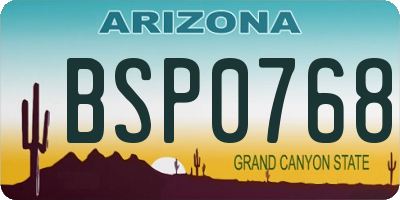 AZ license plate BSP0768