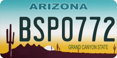 AZ license plate BSP0772