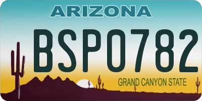 AZ license plate BSP0782