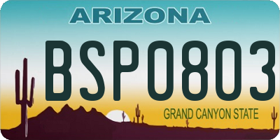 AZ license plate BSP0803