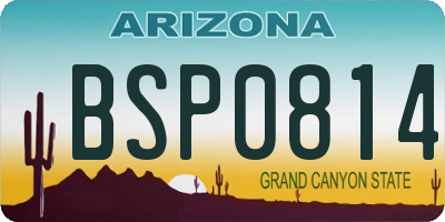 AZ license plate BSP0814