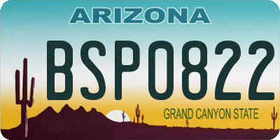 AZ license plate BSP0822