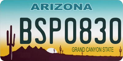 AZ license plate BSP0830