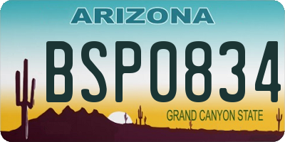 AZ license plate BSP0834