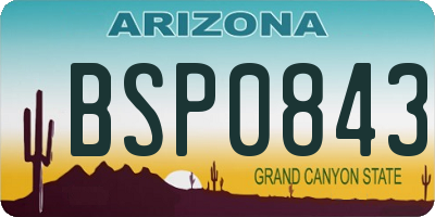 AZ license plate BSP0843