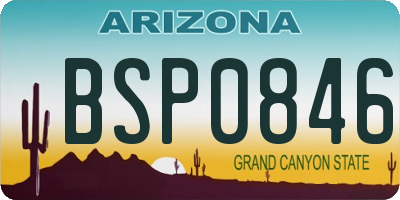 AZ license plate BSP0846
