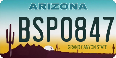 AZ license plate BSP0847