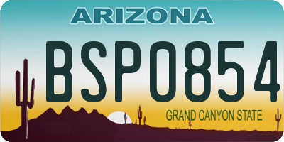 AZ license plate BSP0854