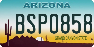 AZ license plate BSP0858