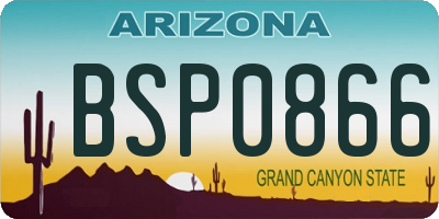 AZ license plate BSP0866