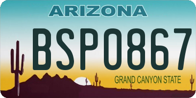 AZ license plate BSP0867