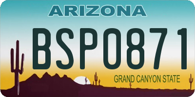 AZ license plate BSP0871