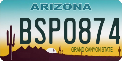AZ license plate BSP0874