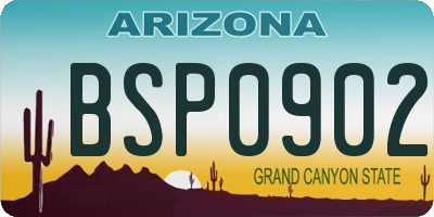 AZ license plate BSP0902